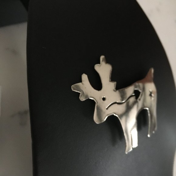 Whimsical Vintage Silver-Plated Moose Pin Brooch - Picture 4 of 5